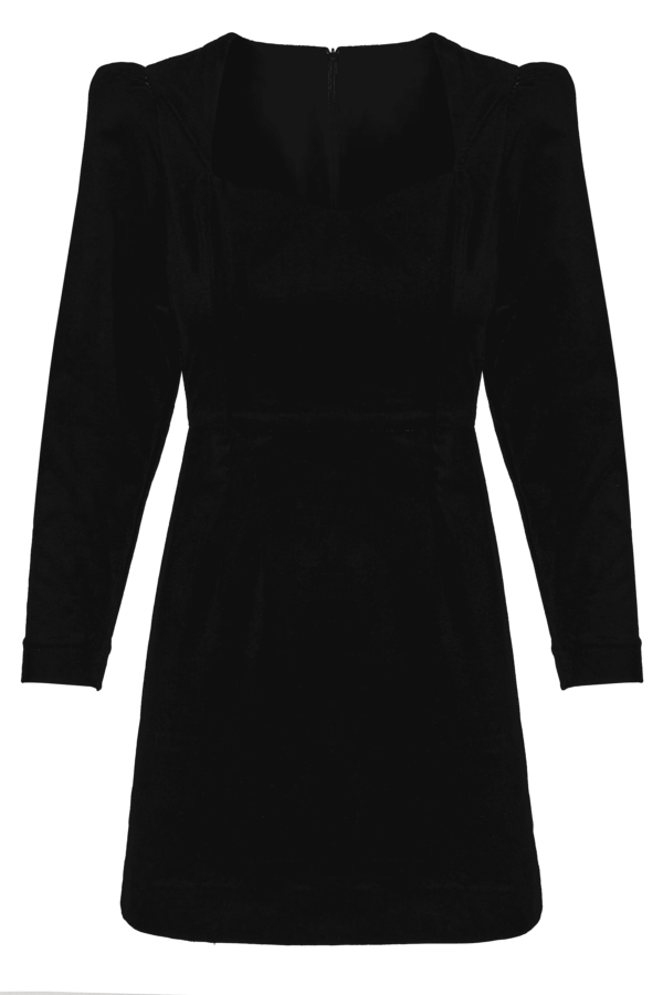 Tess Velvet Mini Dress Black - Image 4