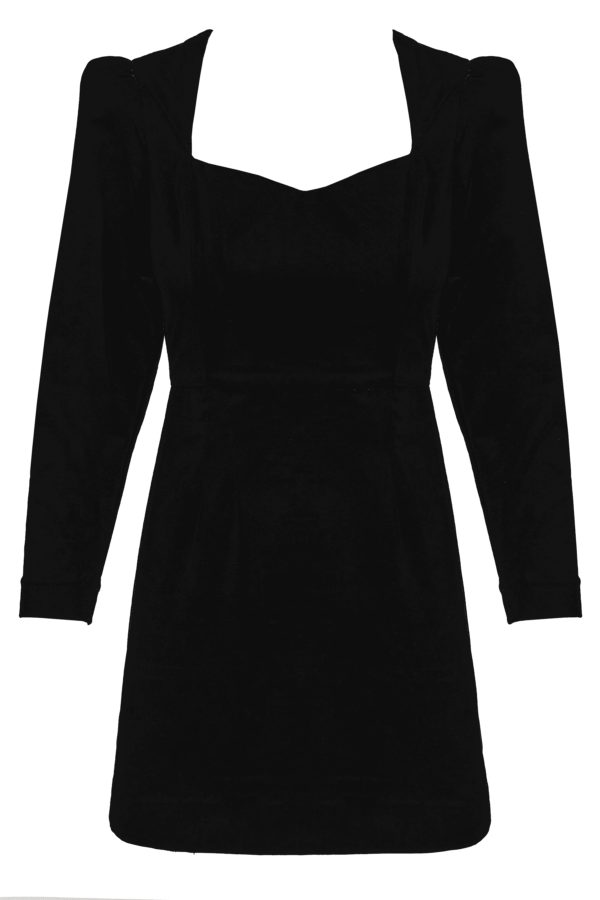 Tess Velvet Mini Dress Black - Image 3