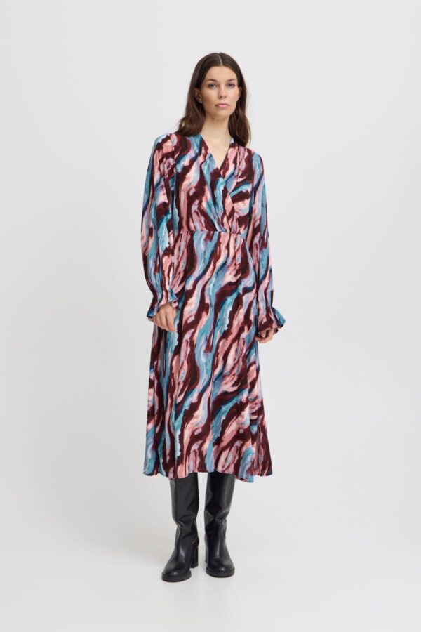 Hevazi Printed Dress Multi Wave