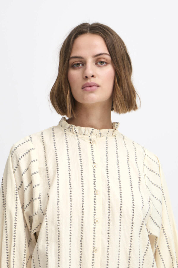 Qsima Shirt Bow Stripe Cream - Image 5