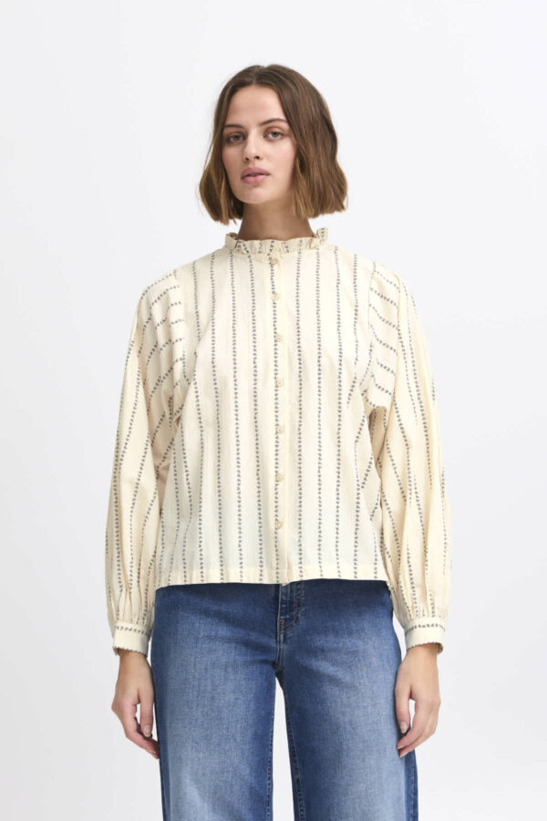 Qsima Shirt Bow Stripe Cream - Image 2