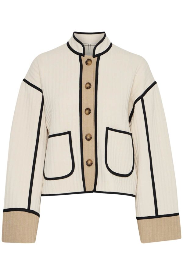 Kate Quilted Jacket Cream - Image 6