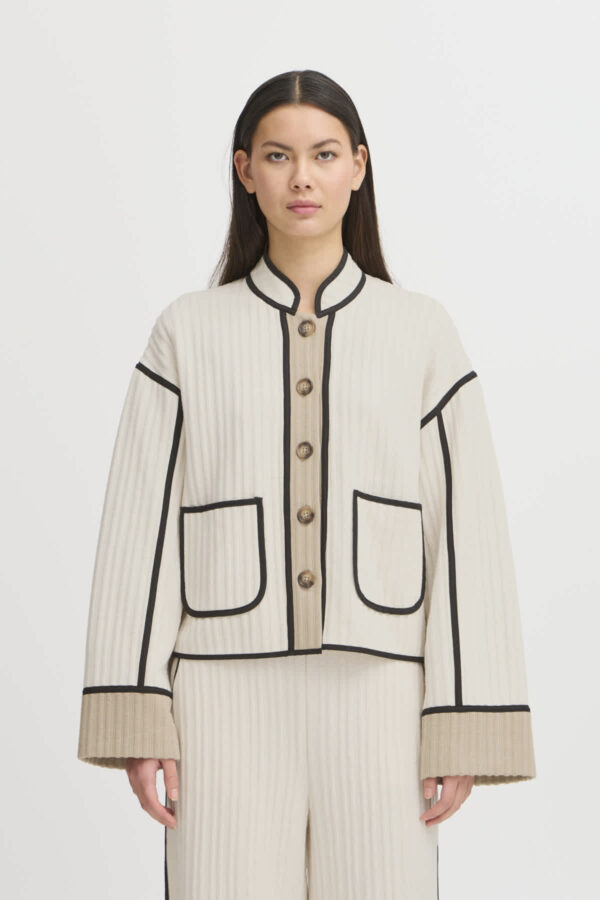 Kate Quilted Jacket Cream - Image 2