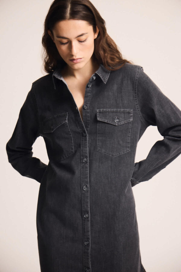 Tullamore Denim Dress Washed Black - Image 4