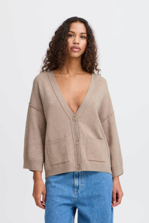 Ballia Button Front Cardigan Oatmeal