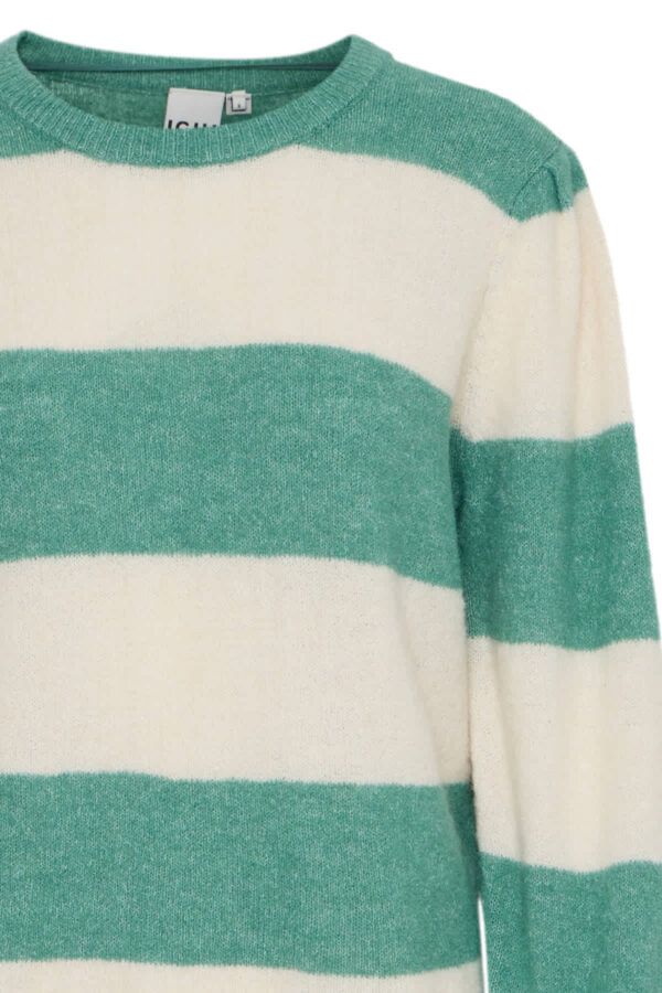 Dusty Stripe Jumper Beryl Green - Image 4