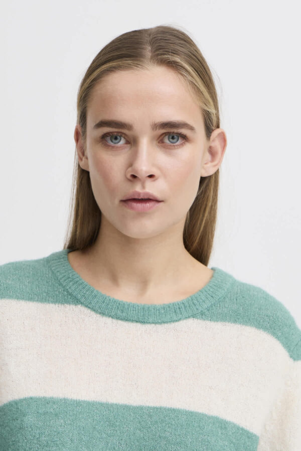 Dusty Stripe Jumper Beryl Green - Image 5