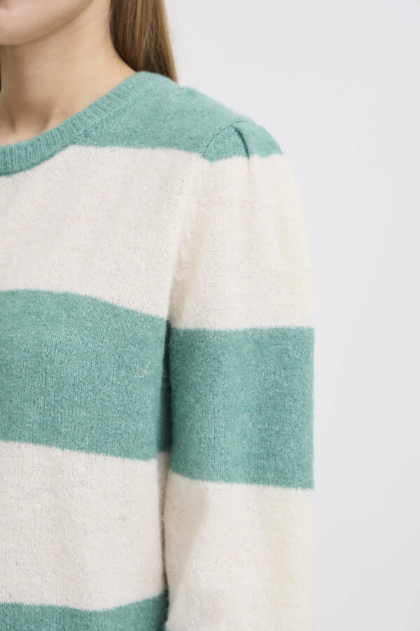 Dusty Stripe Jumper Beryl Green - Image 6