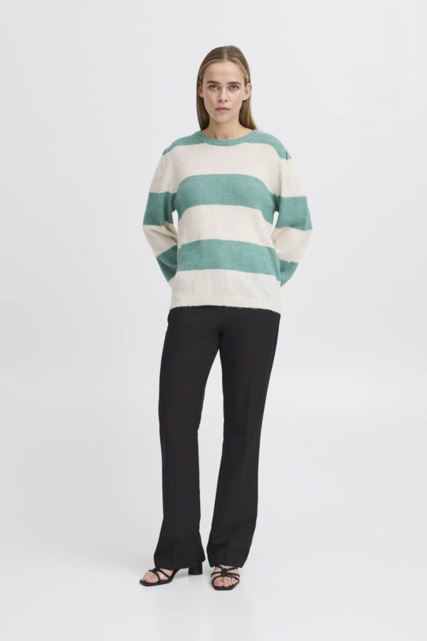 Dusty Stripe Jumper Beryl Green - Image 7