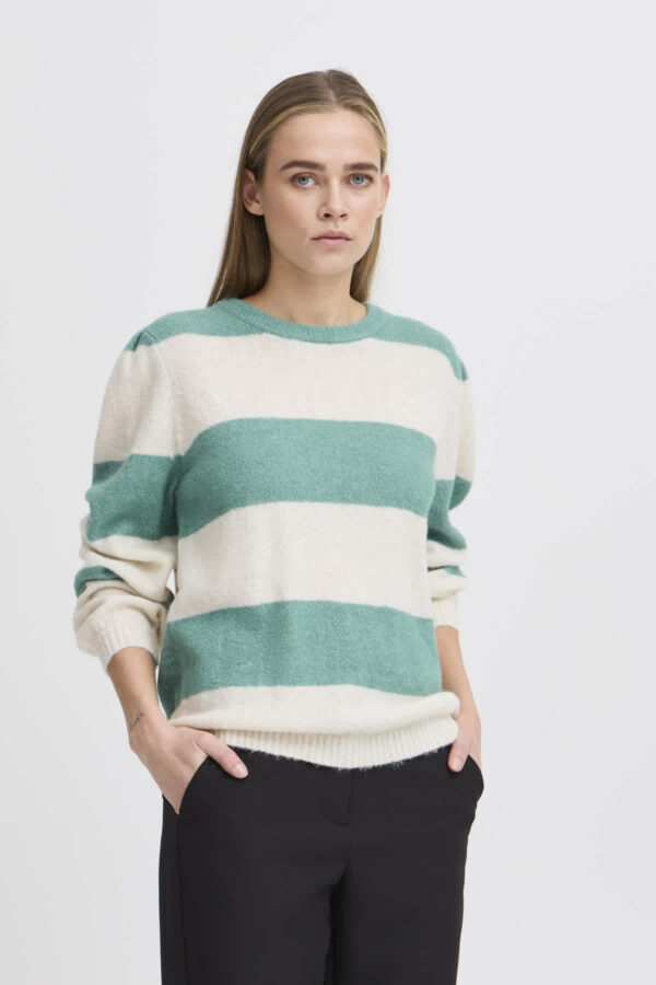 Dusty Stripe Jumper Beryl Green