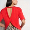 Marti Cross Back T-Shirt Red - Image 3