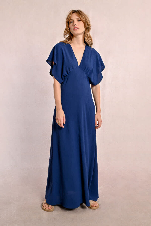 Petra Plunge Dress Navy