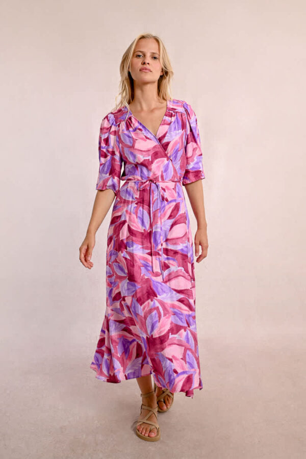 Luiza  Wrap Dress Pink Peoma
