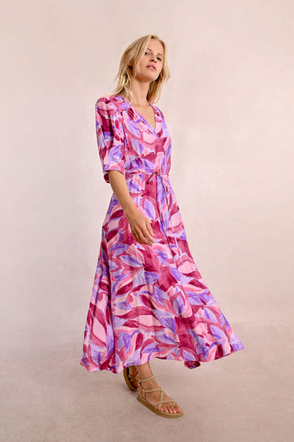 Luiza  Wrap Dress Pink Peoma - Image 2