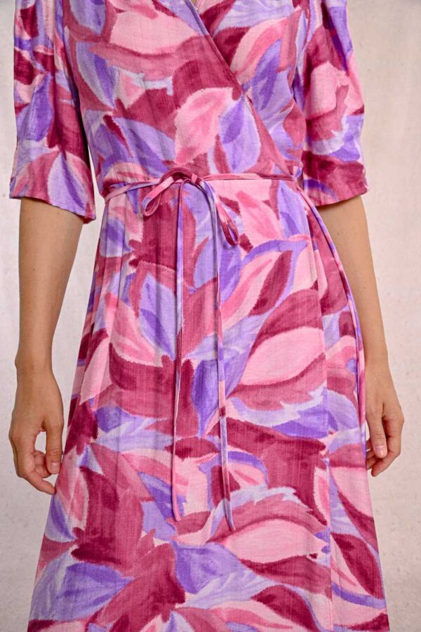 Luiza  Wrap Dress Pink Peoma - Image 3