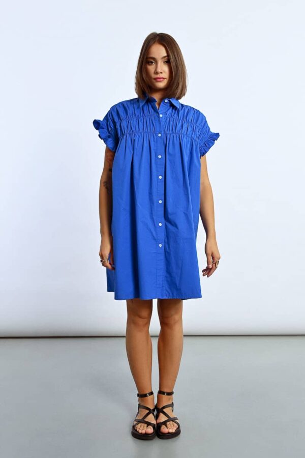 Abbey Smock Dress Royal Blue
