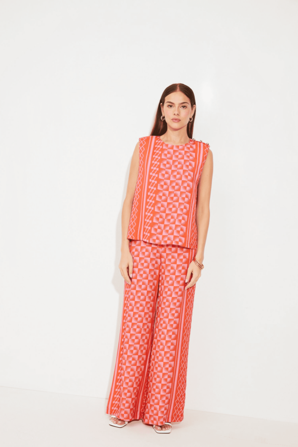 Lenzo Sleeveless Top Red/Pink